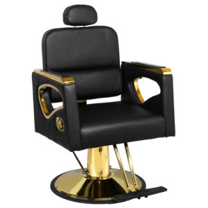 Sillón de barbería Reclinable Hidraulico Dorado Modelo DL1158